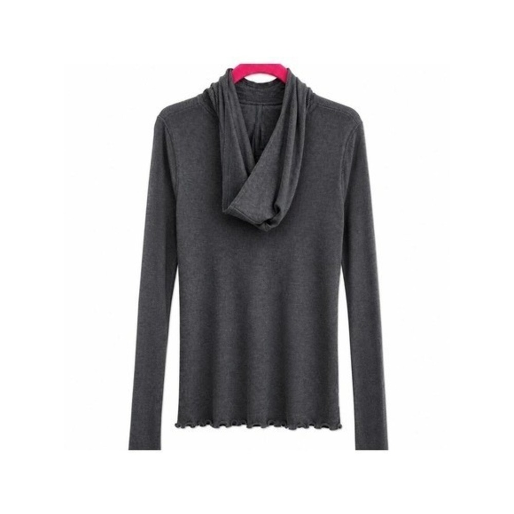 FP Movement Free People Ribbed Hooded Long Sleeve Lettuce Edge Top XL‎ - Picture 4 of 9